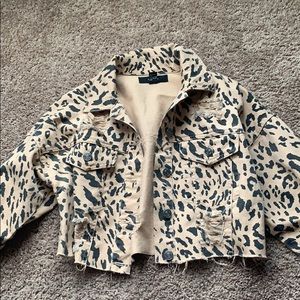 leopard jean jacket